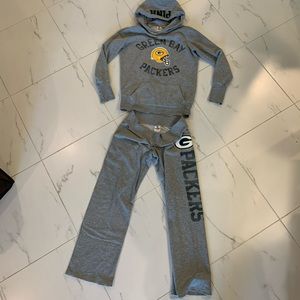 PINK Green Bay Packers Hoodie and Sweatpants set size Medium